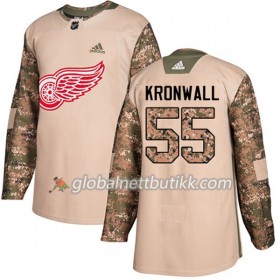 Detroit Red Wings Hockeydrakt Niklas Kronwall 55 2017-2018 Camo Veterans Day Practice Adidas Authentic - Herre